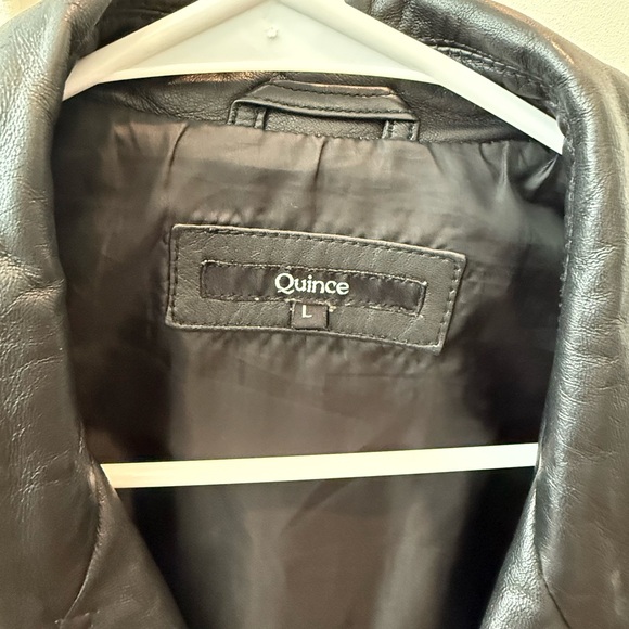Quince Leather Motorcycle Biker Jacket Black - Picture 4 of 8